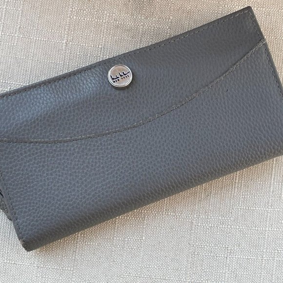 Nicole Miller Women Wallet Clutch Gray Leather Purse Card Holder Long Wallet - Picture 3 of 10